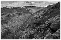 Slopes of Echo Crater. Craters of the Moon National Monument and Preserve, Idaho, USA ( black and white)