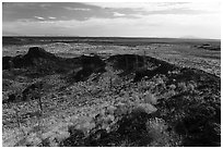 Collapsed side of Echo Crater. Craters of the Moon National Monument and Preserve, Idaho, USA ( black and white)