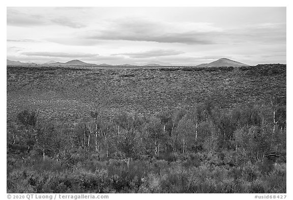 Snowdrift Crater. Craters of the Moon National Monument and Preserve, Idaho, USA (black and white)
