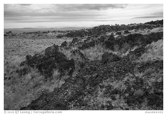 Edge of Laidlaw Kipuka from Lava Point. Craters of the Moon National Monument and Preserve, Idaho, USA