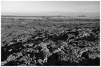 Immense Wapi lava flow and Snake River Plain. Craters of the Moon National Monument and Preserve, Idaho, USA ( black and white)