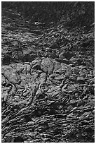 Hardened lava lake, Pilar Butte. Craters of the Moon National Monument and Preserve, Idaho, USA ( black and white)