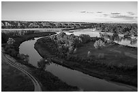 Lewis and Clark Decision Point, late afternoon. Upper Missouri River Breaks National Monument, Montana, USA ( black and white)