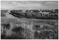 Loma from Decision Point. Upper Missouri River Breaks National Monument, Montana, USA ( black and white)