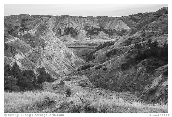 Badlands. Upper Missouri River Breaks National Monument, Montana, USA (black and white)