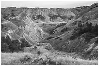 Badlands. Upper Missouri River Breaks National Monument, Montana, USA ( black and white)