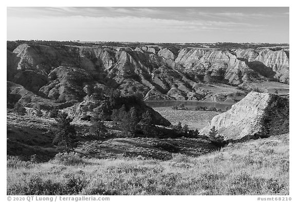 Prairie and badlands along the Missouri River. Upper Missouri River Breaks National Monument, Montana, USA