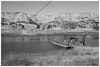 Stafford Ferry. Upper Missouri River Breaks National Monument, Montana, USA ( black and white)