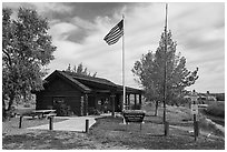 Coal Banks Visitor Center. Upper Missouri River Breaks National Monument, Montana, USA ( black and white)