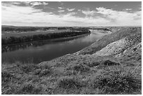 Little Sandy Scenic and Access Easement. Upper Missouri River Breaks National Monument, Montana, USA ( black and white)