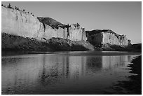 White cliffs at sunrise. Upper Missouri River Breaks National Monument, Montana, USA ( black and white)