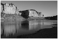 White cliffs from Eagle Creek at sunrise. Upper Missouri River Breaks National Monument, Montana, USA ( black and white)