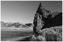 Citadel Rock. Upper Missouri River Breaks National Monument, Montana, USA ( black and white)