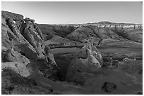 Hole-in-the-Wall by moonlight. Upper Missouri River Breaks National Monument, Montana, USA ( black and white)