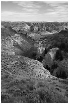Valley of the Walls canyon. Upper Missouri River Breaks National Monument, Montana, USA ( black and white)