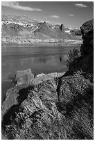 Volcanic rock formations. Upper Missouri River Breaks National Monument, Montana, USA ( black and white)