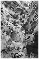 Knobs and holes in canyon walls, Neat Coulee. Upper Missouri River Breaks National Monument, Montana, USA ( black and white)