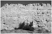 Sandstone wall. Upper Missouri River Breaks National Monument, Montana, USA ( black and white)