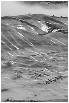 Painted hills in winter. John Day Fossils Bed National Monument, Oregon, USA ( black and white)