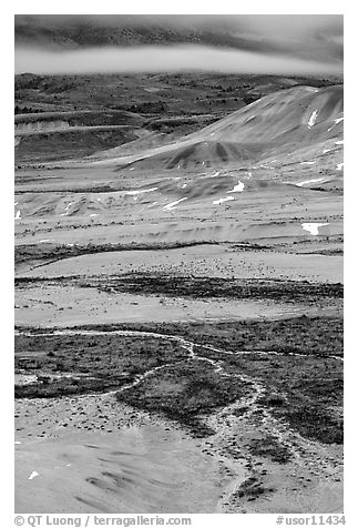 Blue light on Painted hills at dusk. John Day Fossils Bed National Monument, Oregon, USA