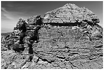 Obsidian rock formation. Newberry Volcanic National Monument, Oregon, USA (black and white)