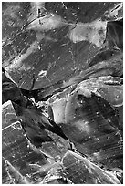 Obsidian glass close-up. Newberry Volcanic National Monument, Oregon, USA ( black and white)