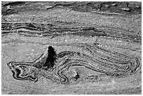 Incrustation pattern in obsidian glass close-up. Newberry Volcanic National Monument, Oregon, USA (black and white)