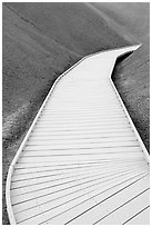 Boardwalk, Painted Cove Trail. John Day Fossils Bed National Monument, Oregon, USA ( black and white)