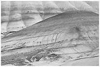 Colorful hummocks and hills. John Day Fossils Bed National Monument, Oregon, USA ( black and white)