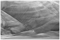 Colorful claystone hills. John Day Fossils Bed National Monument, Oregon, USA (black and white)