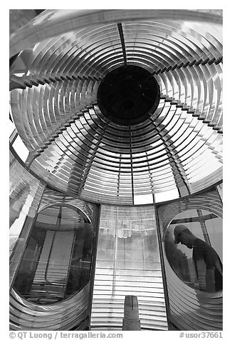 Light and glass prism, Cap Meares lighthouse. Oregon, USA