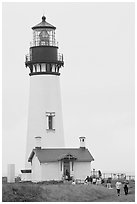 Yaquina Head Lighthouse. Newport, Oregon, USA ( black and white)