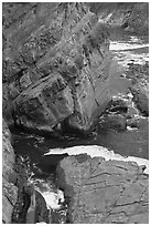 Slabs and cliffs, Shore Acres. Oregon, USA (black and white)