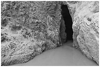 Seacave entrance. Bandon, Oregon, USA ( black and white)