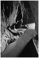 Inside seacave. Bandon, Oregon, USA (black and white)