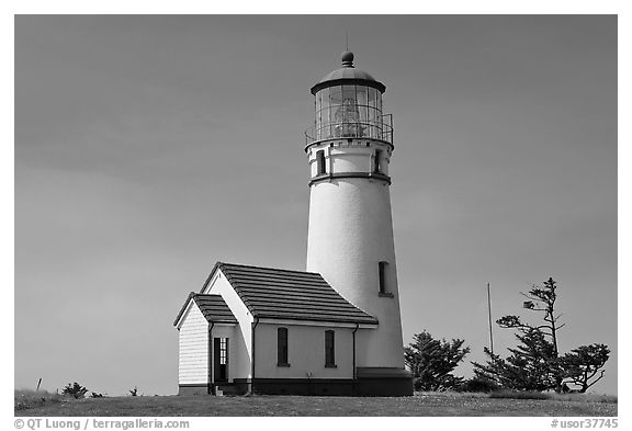 Cape Blanco Lighthouse. Oregon, USA (black and white)