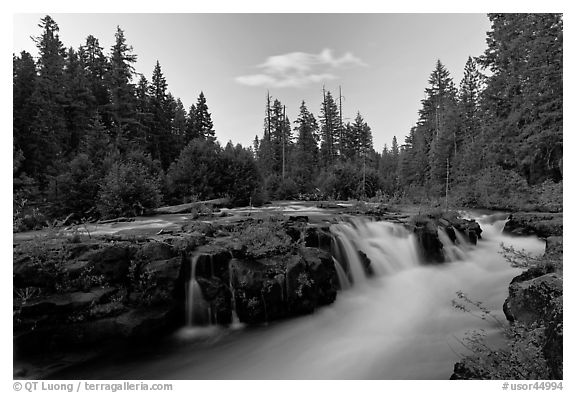 Cascades of the Rogue River. Oregon, USA (black and white)