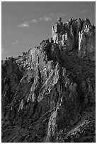 Ryolite pinnacles at sunset. Smith Rock State Park, Oregon, USA ( black and white)