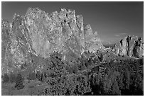 Cliffs called the Phoenix. Smith Rock State Park, Oregon, USA (black and white)