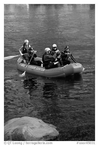 Rafters, McKenzie river. Oregon, USA (black and white)