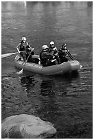 Rafters, McKenzie river. Oregon, USA (black and white)