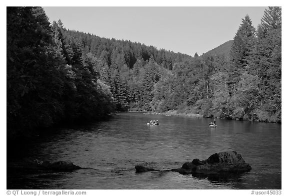 Boulders, McKenzie river, Ben and Kay Doris Park. Oregon, USA (black and white)