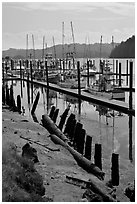 Harbor, Florence. Oregon, USA ( black and white)