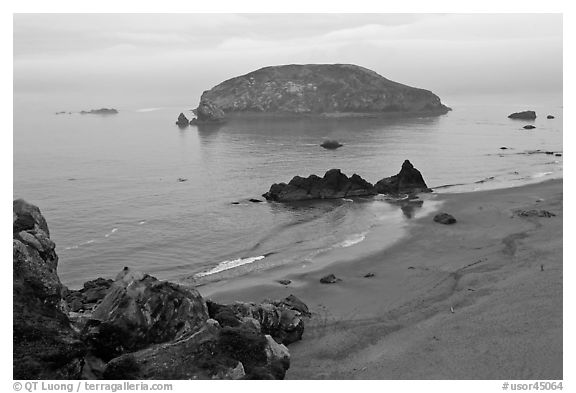 Harris Beach State Park. Oregon, USA (black and white)