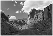 Road in Leslie Gulch. Oregon, USA ( black and white)
