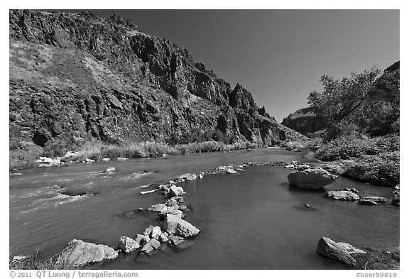 Riverside hot springs. Oregon, USA (black and white)