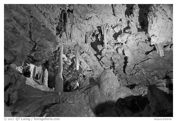 Dissolution room, Oregon Caves. Oregon, USA (black and white)
