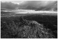Evening storm clouds, Boccard Point. Cascade Siskiyou National Monument, Oregon, USA ( black and white)
