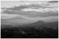 Mt Shasta and Soda Mountain Wilderness. Cascade Siskiyou National Monument, Oregon, USA ( black and white)