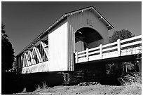 White covered bridge, Willamette Valley. Oregon, USA ( black and white)